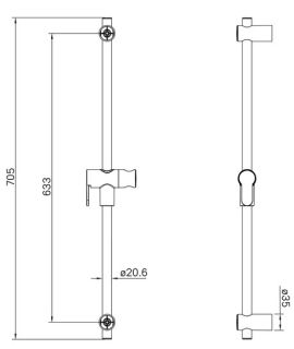Душевая штанга IDDIS Ray RAY70MGi17 золото матовое